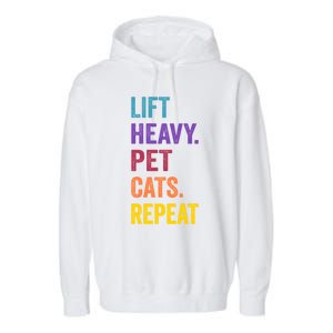 Lift Heavy Pet Cat Funny Gym Workout Weightlifter Deadlifter Gift Garment-Dyed Fleece Hoodie