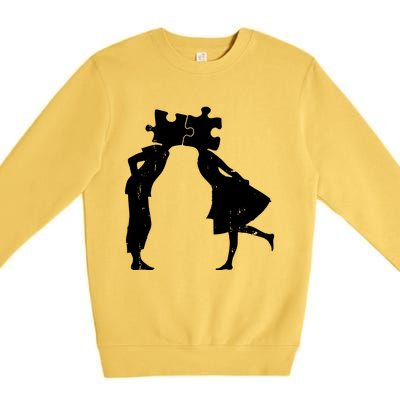 Lovers Head Puzzle Lovers Premium Crewneck Sweatshirt