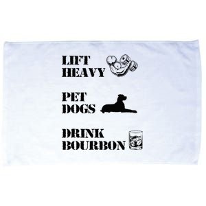 Lift Heavy Pet Dogs Drink Bourbon Microfiber Hand Towel