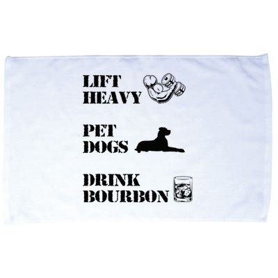 Lift Heavy Pet Dogs Drink Bourbon Microfiber Hand Towel