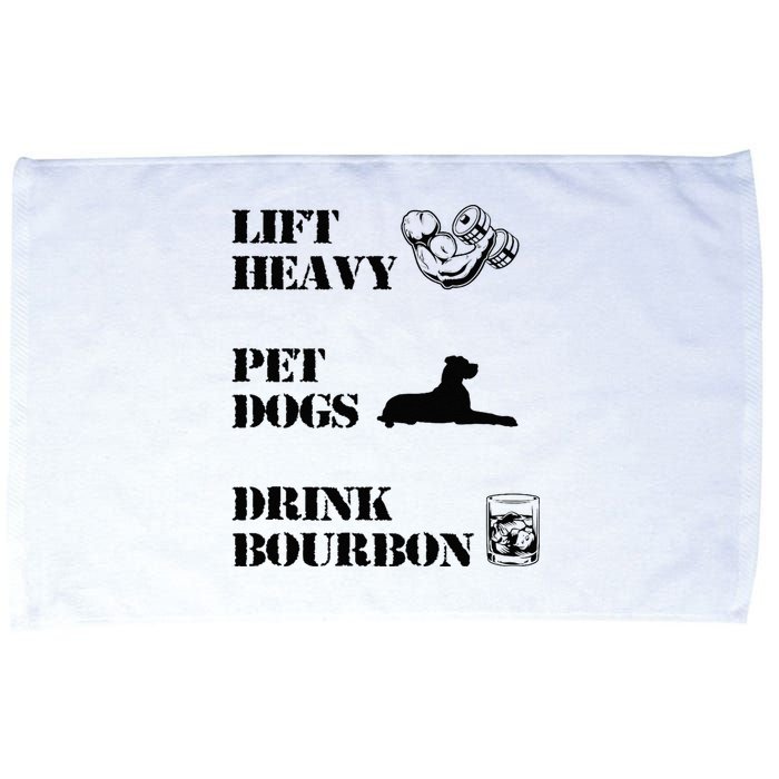 Lift Heavy Pet Dogs Drink Bourbon Microfiber Hand Towel