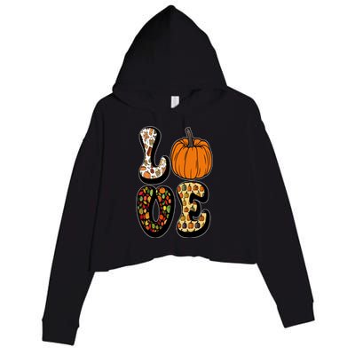 Love Halloween Pumpkin Cute Crop Fleece Hoodie