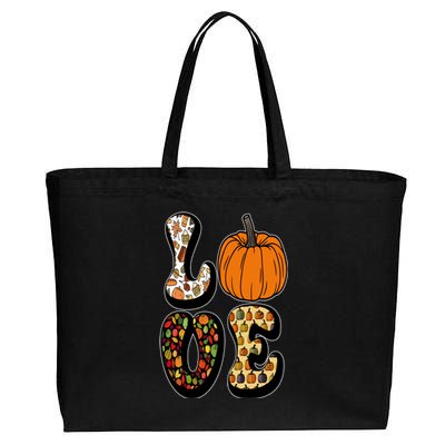 Love Halloween Pumpkin Cute Cotton Canvas Jumbo Tote