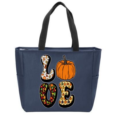 Love Halloween Pumpkin Cute Zip Tote Bag