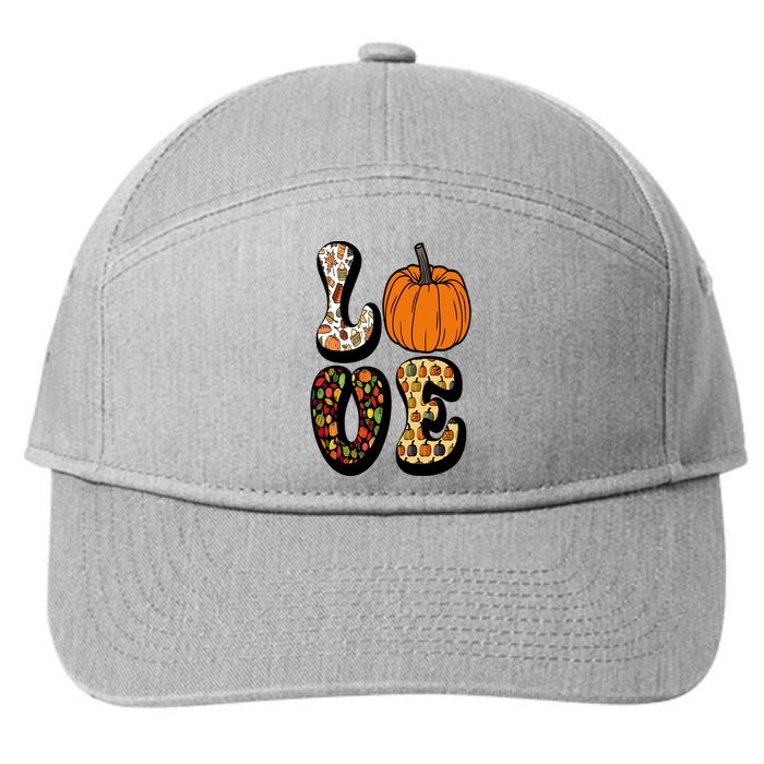 Love Halloween Pumpkin Cute 7-Panel Snapback Hat