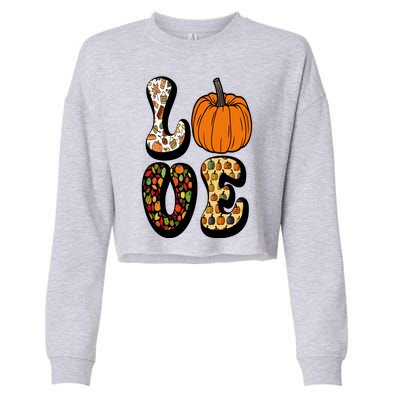 Love Halloween Pumpkin Cute Cropped Pullover Crew