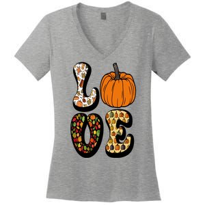 Love Halloween Pumpkin Cute Women's V-Neck T-Shirt