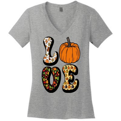 Love Halloween Pumpkin Cute Women's V-Neck T-Shirt