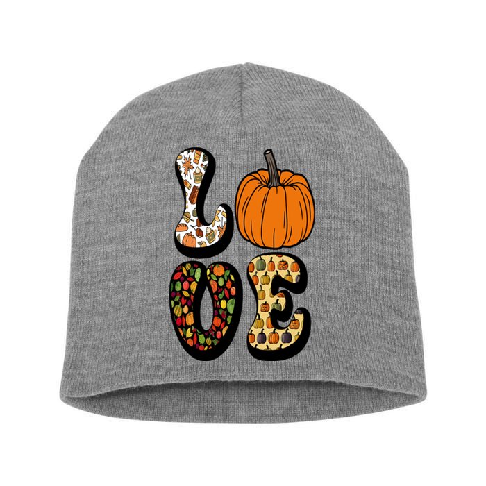 Love Halloween Pumpkin Cute Short Acrylic Beanie