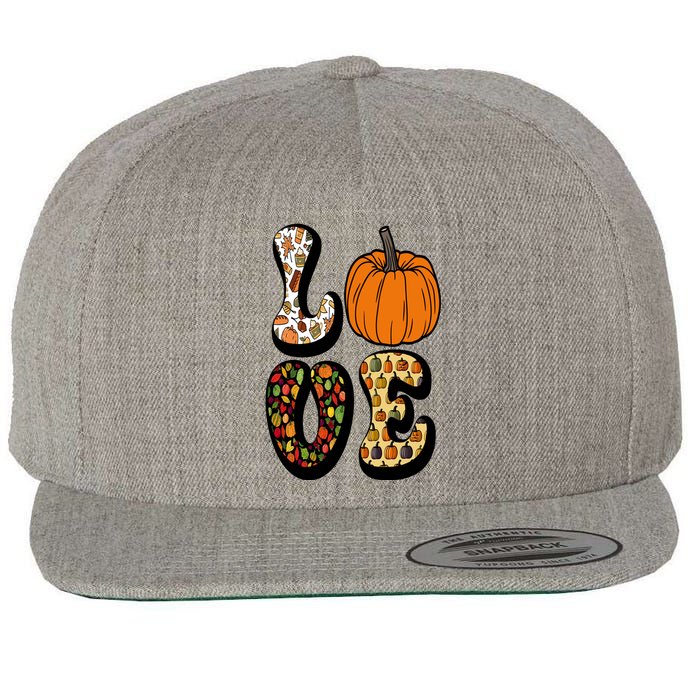 Love Halloween Pumpkin Cute Wool Snapback Cap