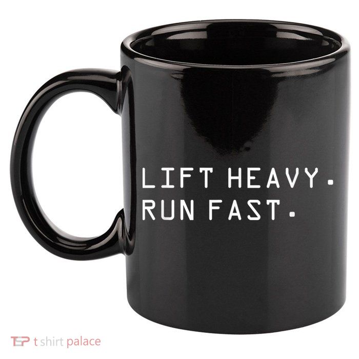 Lift Heavy Run Fast 11oz C Handle Ceramic Mug