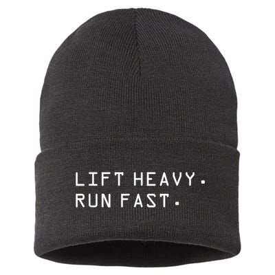 Lift Heavy Run Fast Sustainable Knit Beanie