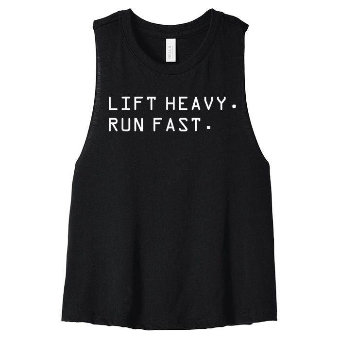 Lift Heavy Run Fast Women's Racerback Cropped Tank