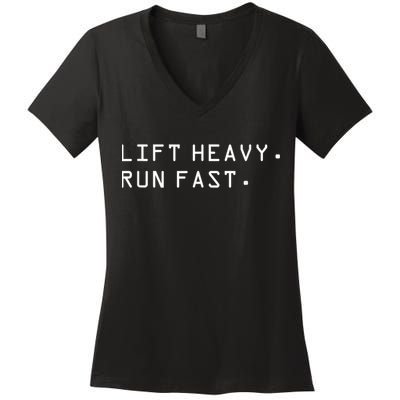 Lift Heavy Run Fast Women's V-Neck T-Shirt
