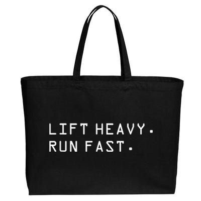 Lift Heavy Run Fast Cotton Canvas Jumbo Tote