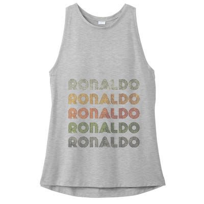 Love Heart R.O.N.A.L.D.O Grunge Style Black R.O.N.A.L.Do Ladies PosiCharge Tri-Blend Wicking Tank