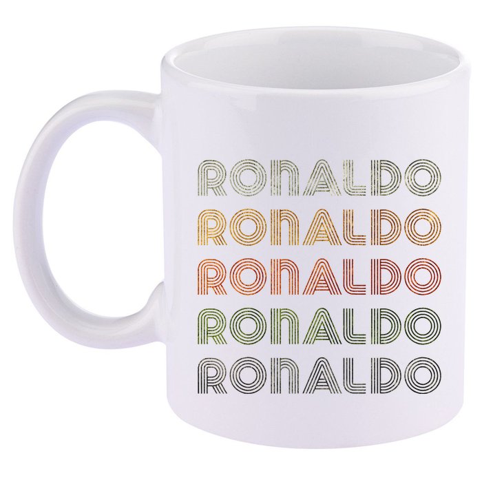 Love Heart R.O.N.A.L.D.O Grunge Style Black R.O.N.A.L.Do 11oz C Handle Ceramic Mug