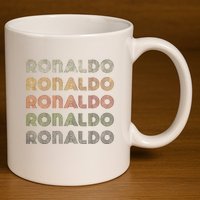Love Heart R.O.N.A.L.D.O Grunge Style Black R.O.N.A.L.Do 11oz C Handle Ceramic Mug