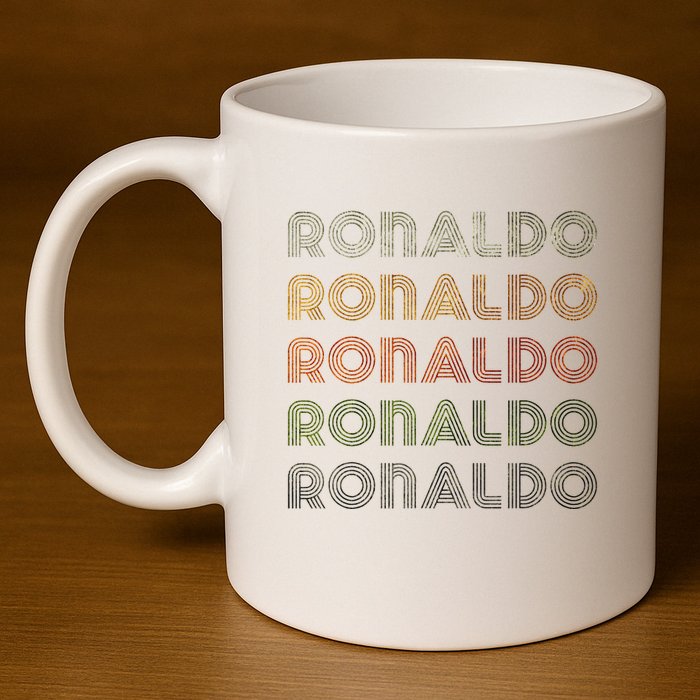 Love Heart R.O.N.A.L.D.O Grunge Style Black R.O.N.A.L.Do 11oz C Handle Ceramic Mug
