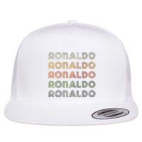 Love Heart R.O.N.A.L.D.O Grunge Style Black R.O.N.A.L.Do Flat Bill Trucker Hat