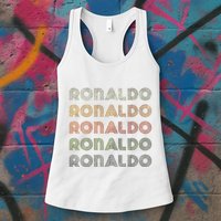 Love Heart R.O.N.A.L.D.O Grunge Style Black R.O.N.A.L.Do Womens Tank Top