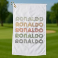 Love Heart R.O.N.A.L.D.O Grunge Style Black R.O.N.A.L.Do Golf Towel