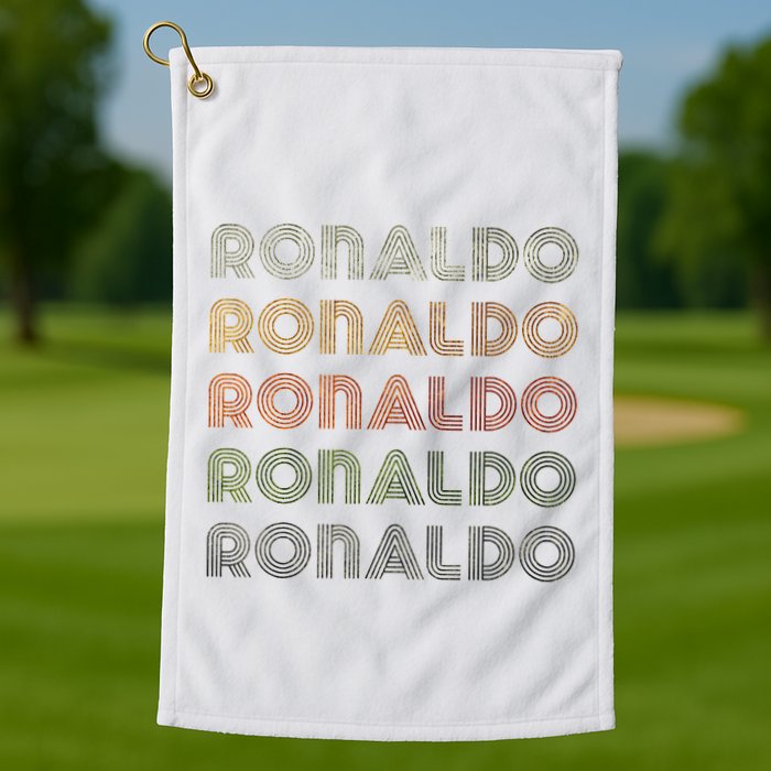 Love Heart R.O.N.A.L.D.O Grunge Style Black R.O.N.A.L.Do Golf Towel