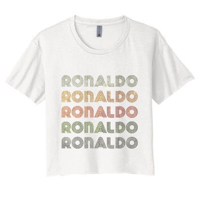 Love Heart R.O.N.A.L.D.O Grunge Style Black R.O.N.A.L.Do Crop Top