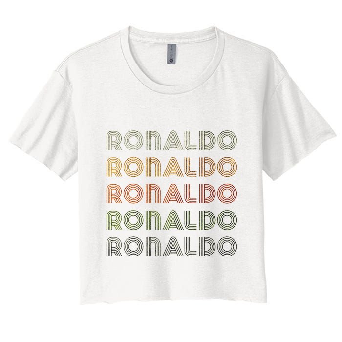 Love Heart R.O.N.A.L.D.O Grunge Style Black R.O.N.A.L.Do Crop Top