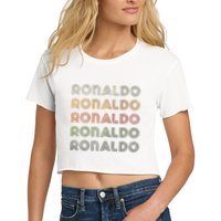 Love Heart R.O.N.A.L.D.O Grunge Style Black R.O.N.A.L.Do Crop Top