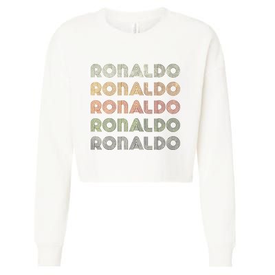 Love Heart R.O.N.A.L.D.O Grunge Style Black R.O.N.A.L.Do Cropped Pullover Crew