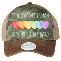 LGBT Heart Retro Be A Decent Human It's Not That Hard Legacy Tie Dye Trucker Hat