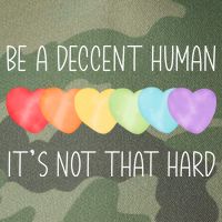 LGBT Heart Retro Be A Decent Human It's Not That Hard Legacy Tie Dye Trucker Hat
