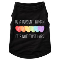 LGBT Heart Retro Be A Decent Human It's Not That Hard Doggie Tank