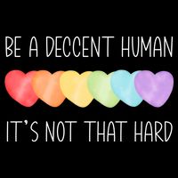 LGBT Heart Retro Be A Decent Human It's Not That Hard T-Shirt