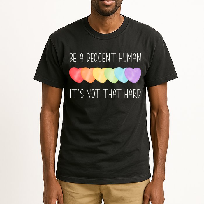 LGBT Heart Retro Be A Decent Human It's Not That Hard Tall T-Shirt