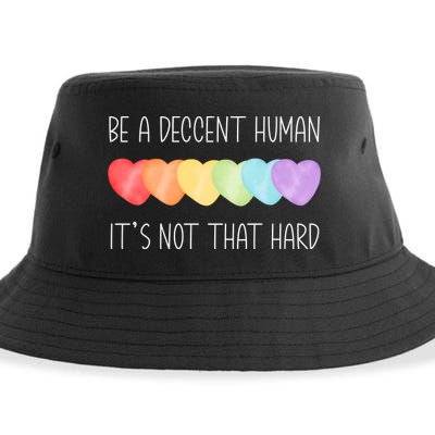 LGBT Heart Retro Be A Decent Human It's Not That Hard Sustainable Bucket Hat