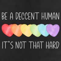 LGBT Heart Retro Be A Decent Human It's Not That Hard 15oz Campfire Ceramic Mug