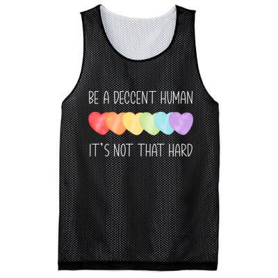 LGBT Heart Retro Be A Decent Human It's Not That Hard Mesh Reversible Basketball Jersey Tank