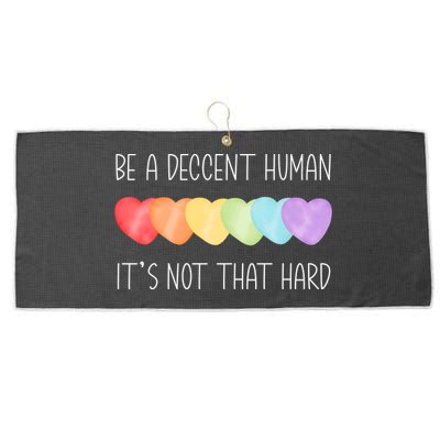 LGBT Heart Retro Be A Decent Human It's Not That Hard Large Microfiber Waffle Golf Towel