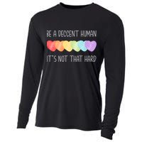 LGBT Heart Retro Be A Decent Human It's Not That Hard Cooling Performance Long Sleeve Crew