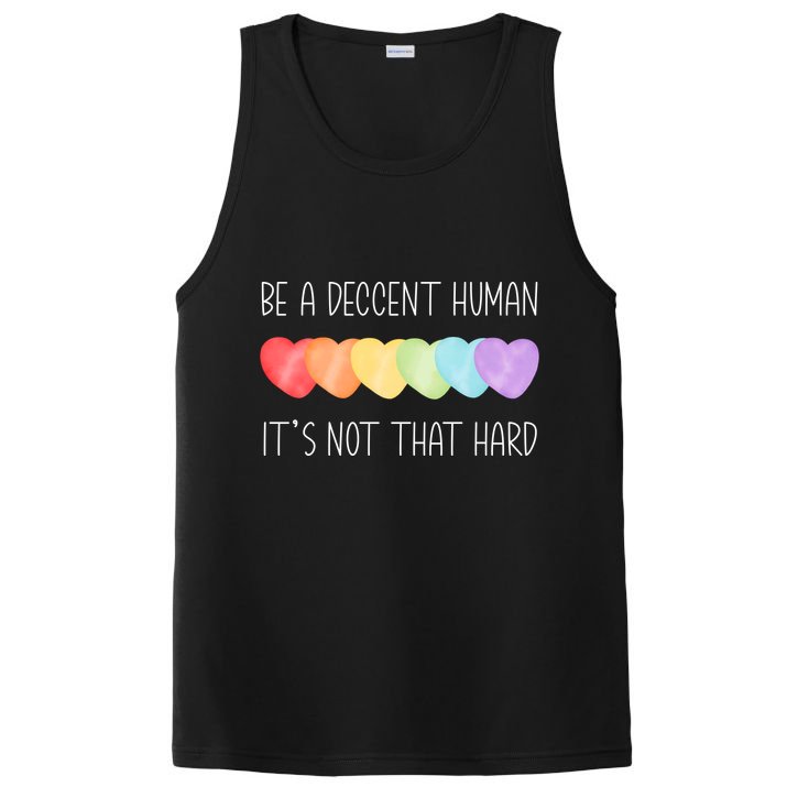LGBT Heart Retro Be A Decent Human It's Not That Hard PosiCharge Competitor Tank