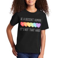 LGBT Heart Retro Be A Decent Human It's Not That Hard Kids T-Shirt