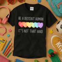 LGBT Heart Retro Be A Decent Human It's Not That Hard Kids T-Shirt