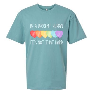 LGBT Heart Retro Be A Decent Human It's Not That Hard Sueded Cloud Jersey T-Shirt