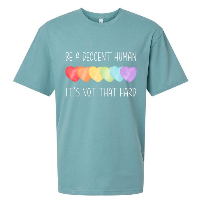 LGBT Heart Retro Be A Decent Human It's Not That Hard Sueded Cloud Jersey T-Shirt