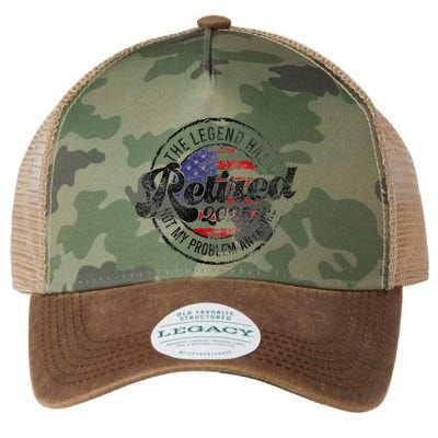 Legend Has Retired 2025 Not My Problem Anymore Retirement Gift Legacy Tie Dye Trucker Hat