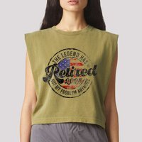 Legend Has Retired 2025 Not My Problem Anymore Retirement Gift Garment-Dyed Women's Muscle Tee