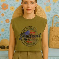 Legend Has Retired 2025 Not My Problem Anymore Retirement Gift Garment-Dyed Women's Muscle Tee
