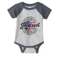 Legend Has Retired 2025 Not My Problem Anymore Retirement Gift Infant Baby Jersey Bodysuit
